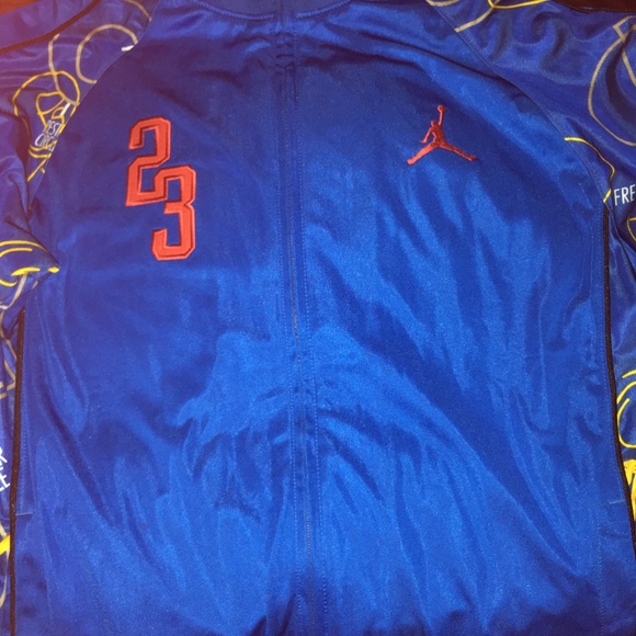 blue and yellow jordan jacket